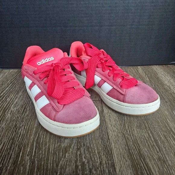 adidas | Shoes | Adidas Grand Court Jr342 Cloudfoam Comfort Red Suede Lace  Up Sneakers Women 8 | Poshmark